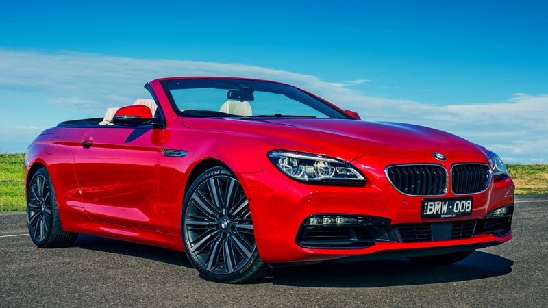 bmw, 6-series, 640i, convertible, red, 4k