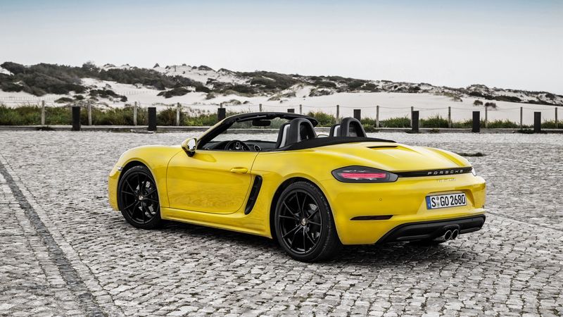 porsche, boxster, yellow, convertible, 4k