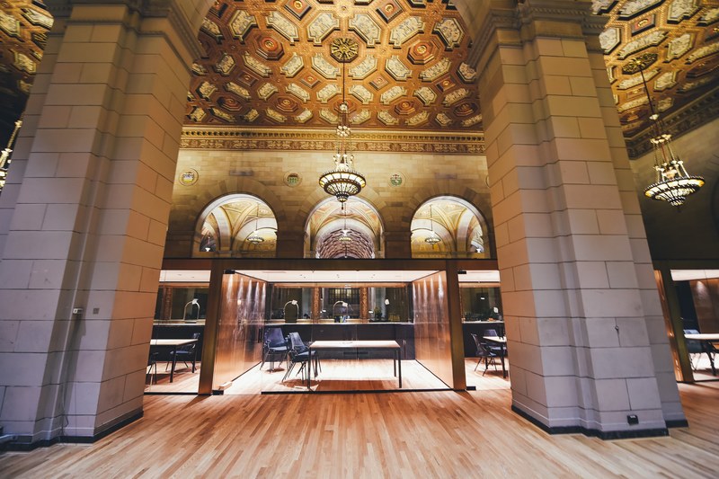 an office space with a high ornate ceiling and elegant fixtures, ornate office space 4k