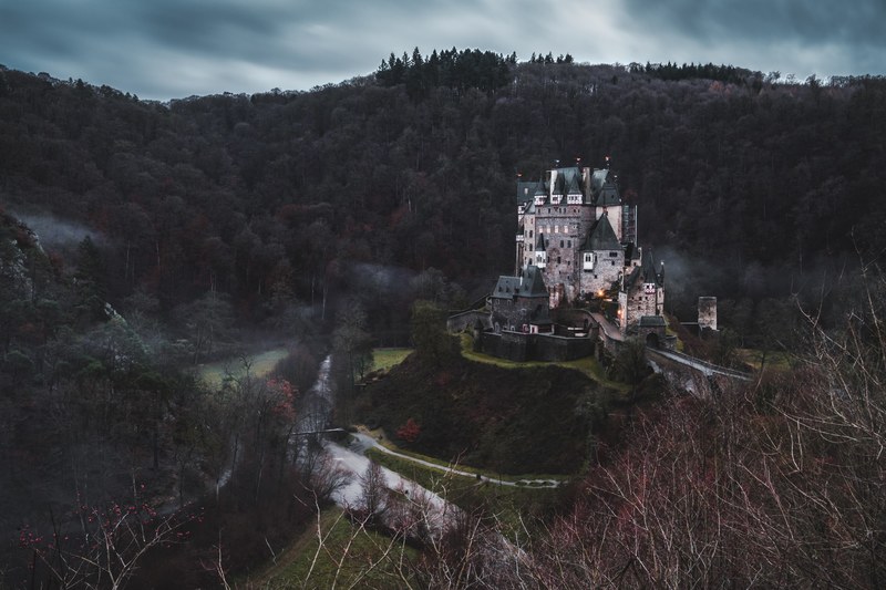 castle building architecture and mountain 4k