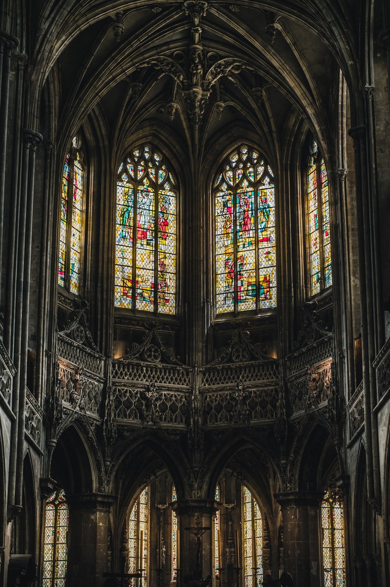 church cathedral windows and stained glass hd, 4k