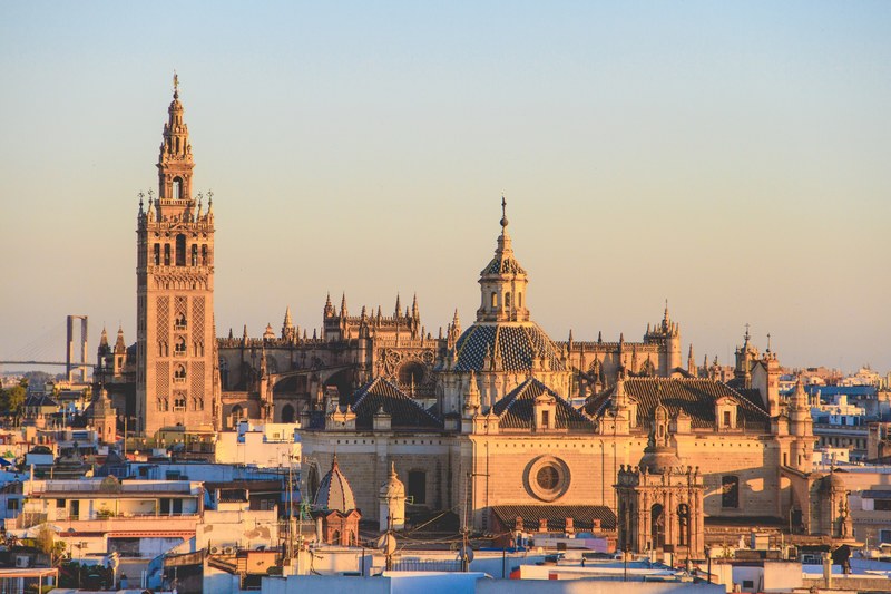 seville sunset 4k