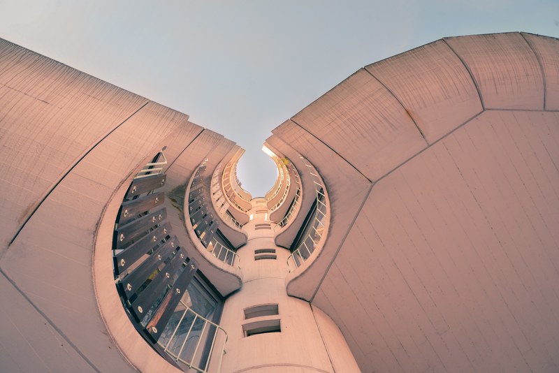 architecture building sky and balcony 4k