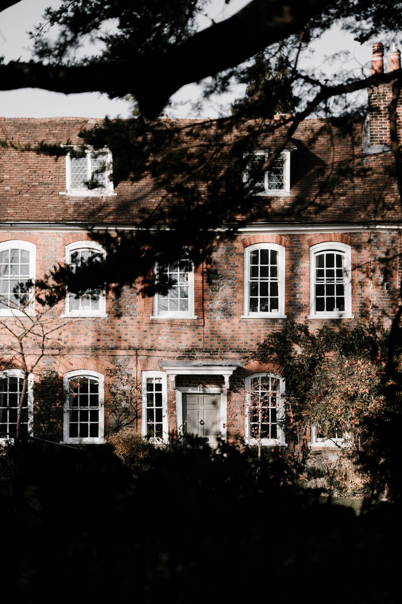 building architecture tree and mansion hd, 4k