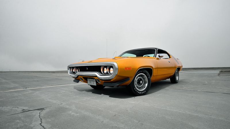 plymouth, road runner, 1971, front view, 4k
