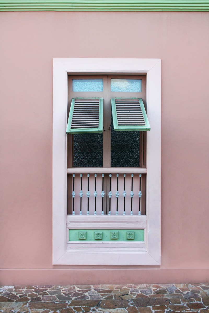 facade window shutter and pink hd, 4k