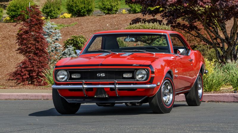 chevrolet, copo, camaro, yenko, sc 427, red, front view, 4k