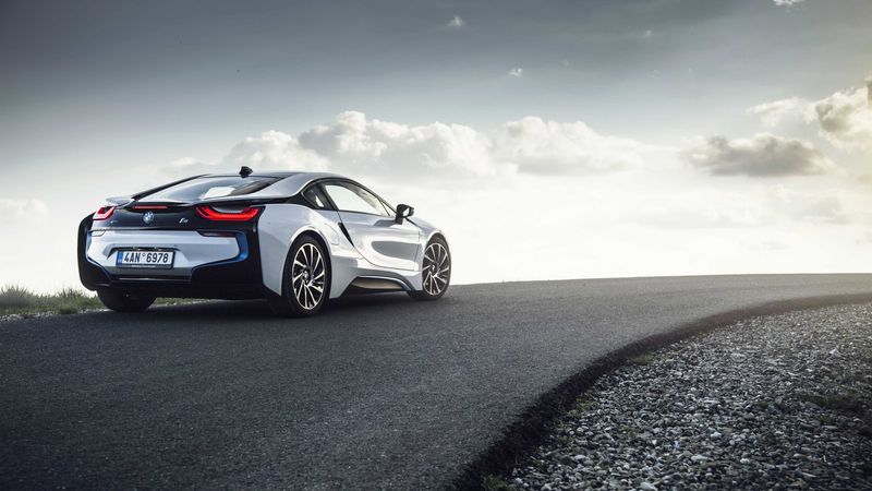 bmw i8, rear view, road, 4k