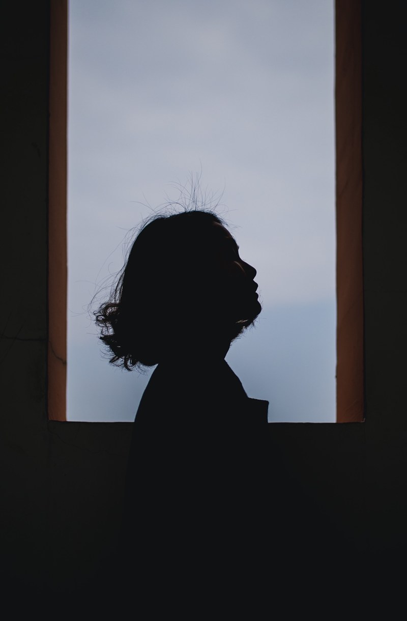 woman female window and silhouette hd, 4k