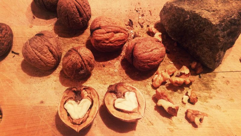 walnuts, heart, shell, 4k