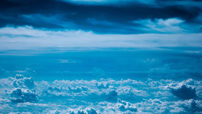 sky, clouds, blue, 4k