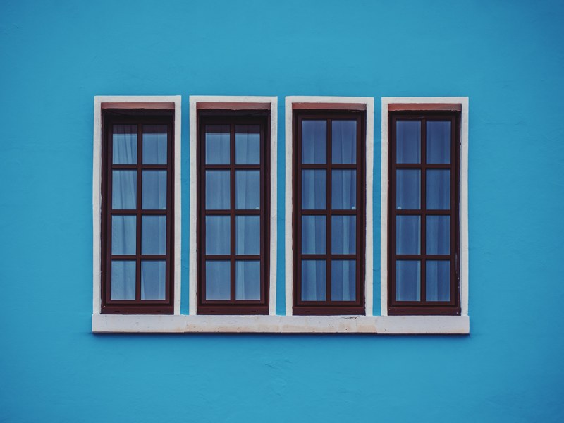 window frame glass and building 4k