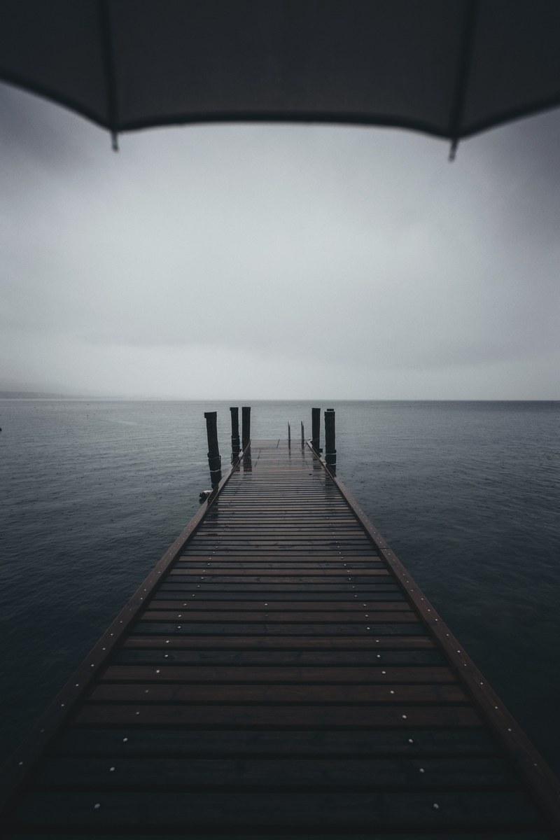 water jetty dark and grey hd, 4k