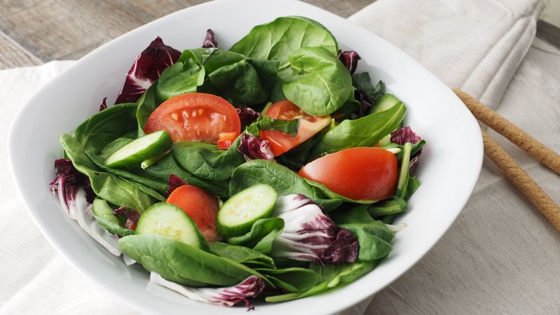 salad, vegetables, leaves, spinach, cucumbers, 4k