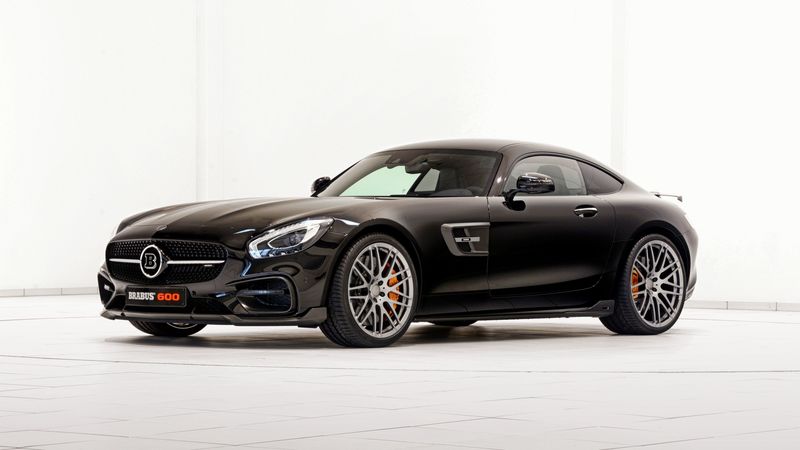 brabus, amg, mercedes-benz, gt s, c190, black, side view, 4k