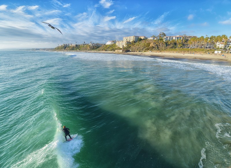 san diego surfer beach and sea 4k
