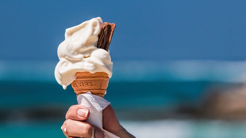 ice cream, cream, waffle cup, 4k