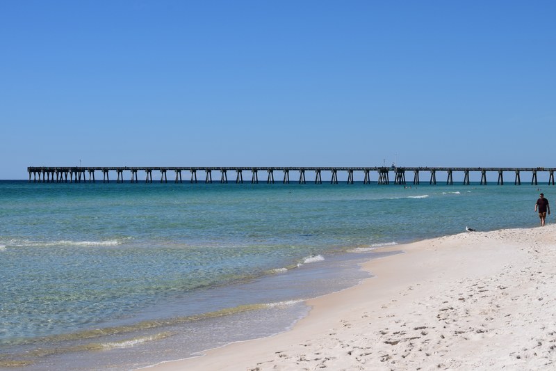 fishing pier on gulf of mexico 4k