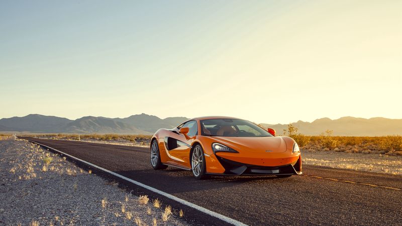 mclaren, 570s, orange, side view, 4k