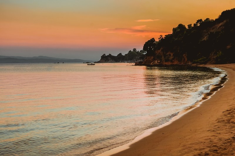 seaside seascape seaweed and sunrise 4k