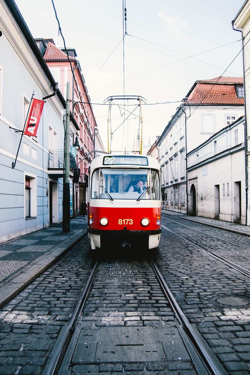 tram in prague 4k