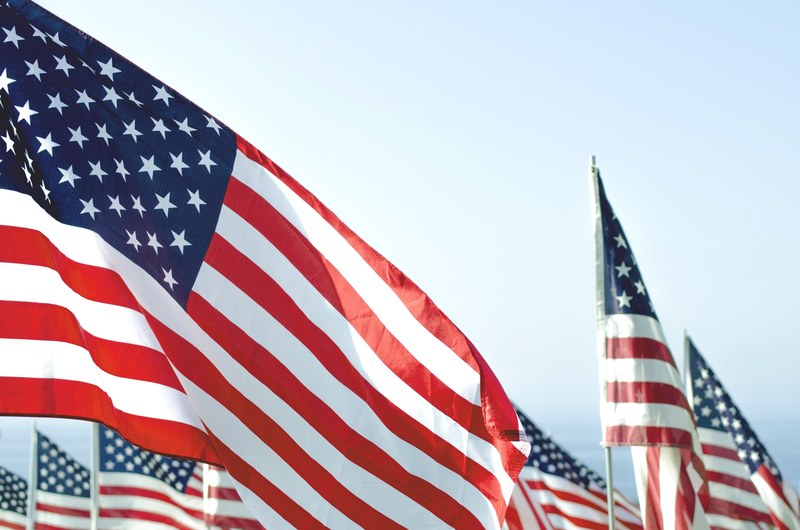 flag united states america and flagpole 4k