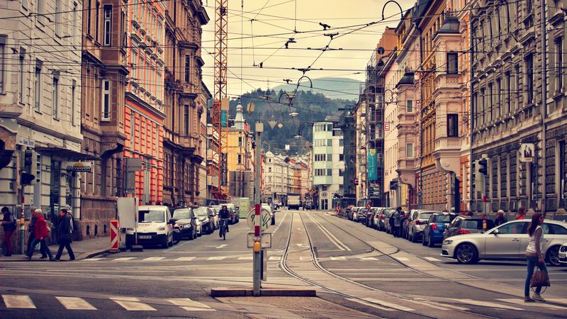innsbruck, austria, city, architecture, street, 4k