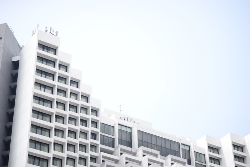 building window architecture and building complex 4k