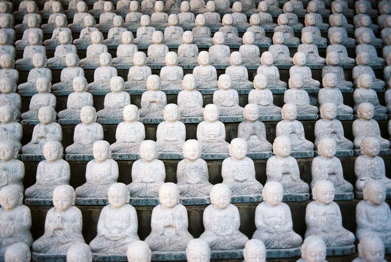 statue buddha temple and religion 4k