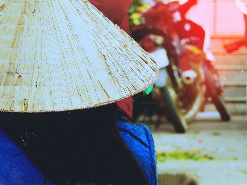 hat person motorcycle and straw hat 4k