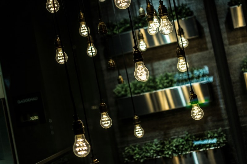 idea thinking thought and lightbulb 4k