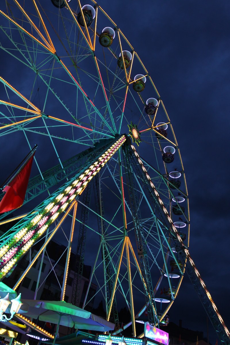light night and ferris wheel hd, 4k