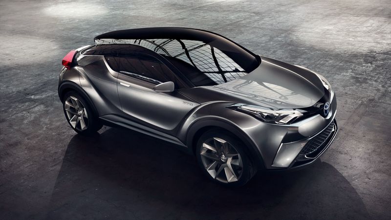 toyota, c-hr, side view, gray, 4k