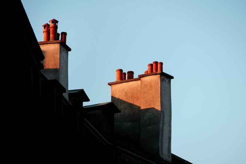 chimney sky sunset and architecture 4k