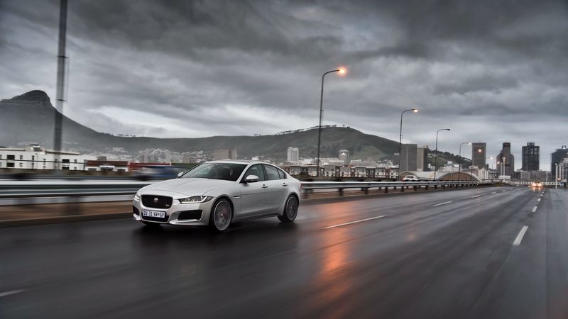 jaguar, xe s, highway, traffic, speed, 4k