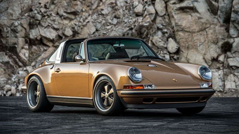 porsche, 911, singer, side view, 4k