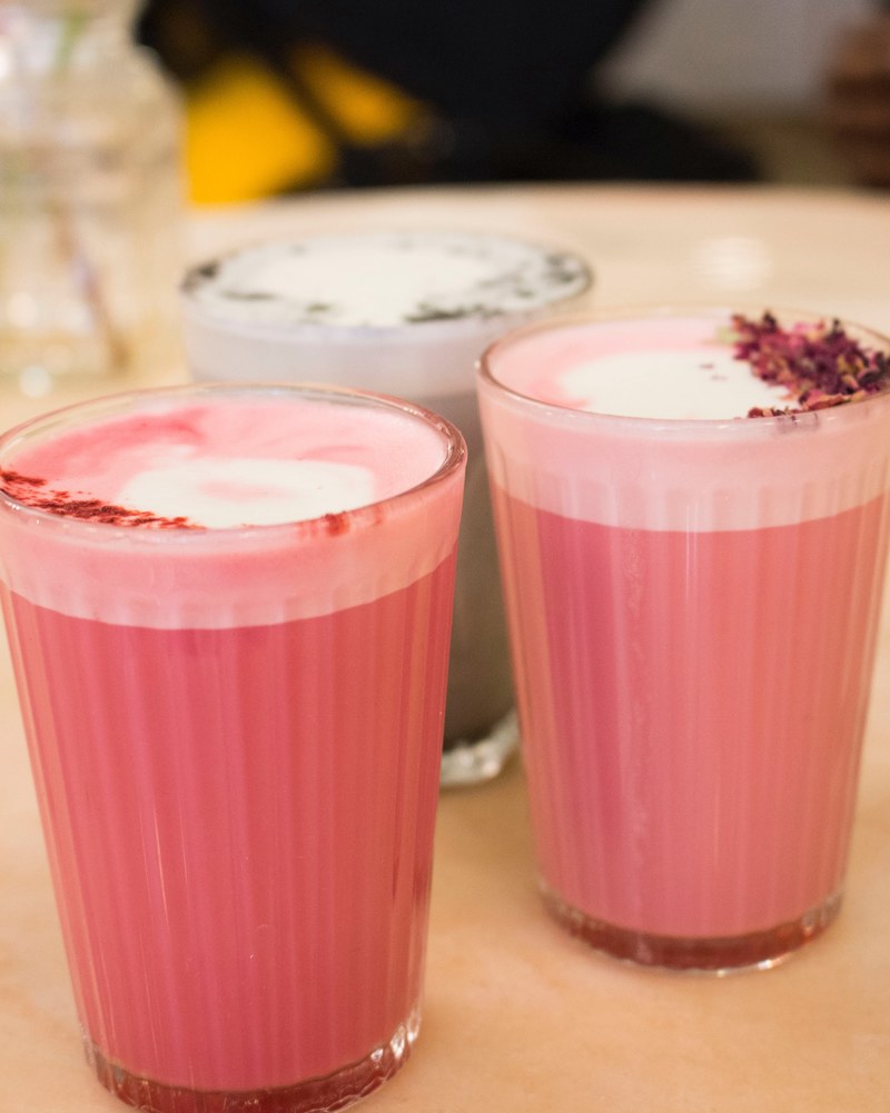 london cafe pink latte and latte hd, 4k