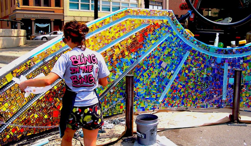 sun catcher mosaic mural 4k