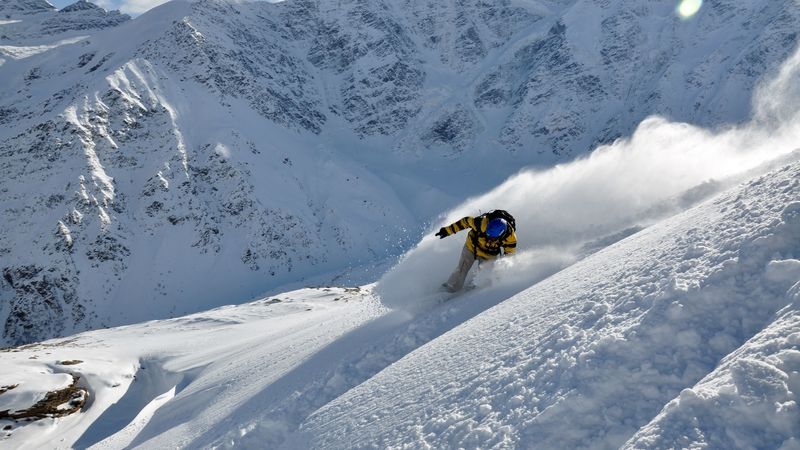 snowboarder, snow, mountains, 4k