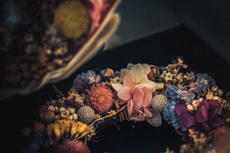 flowers dried bouquet and wreath 4k