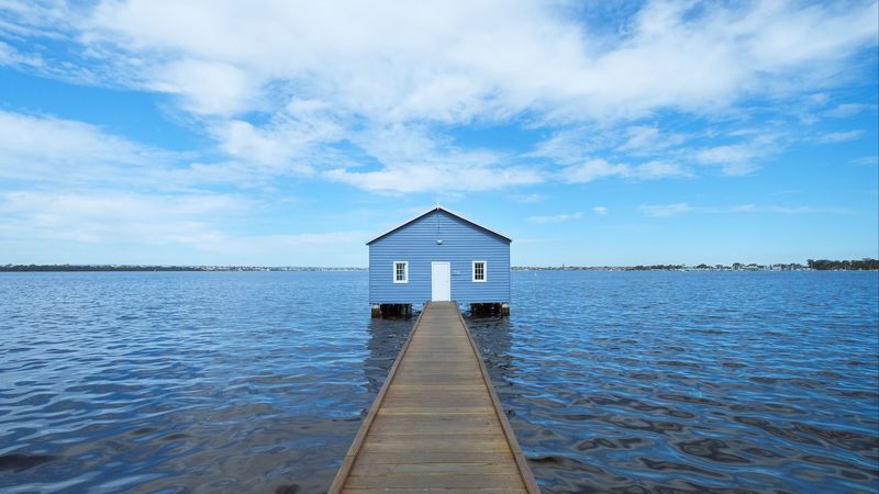 house, pier, bridge, water, 4k