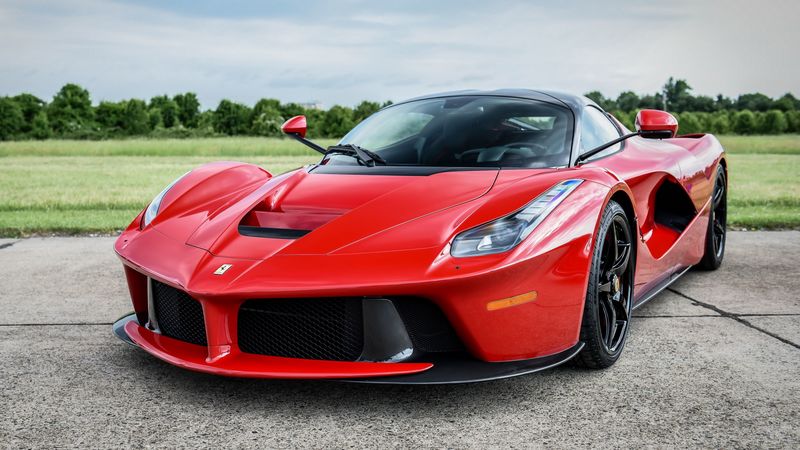 ferrari, laferrari, red, front view, 4k