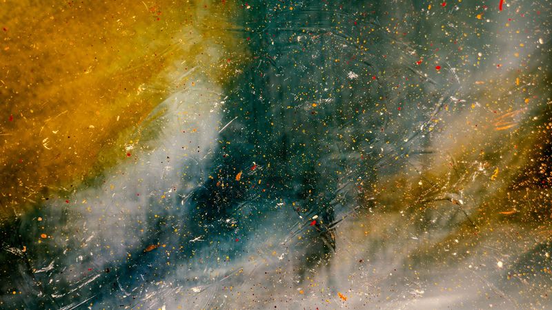 abstraction, spray, paint, yellow, 4k