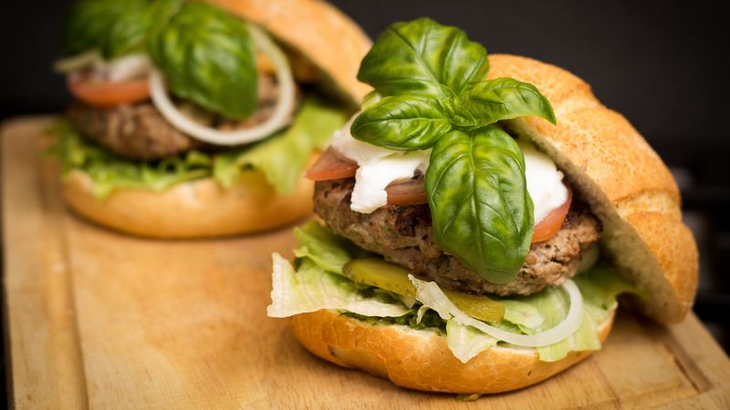 hamburger, meat, vegetables, bun, fast food, 4k