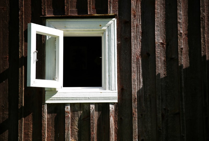 window wooden wall and wooden house 4k