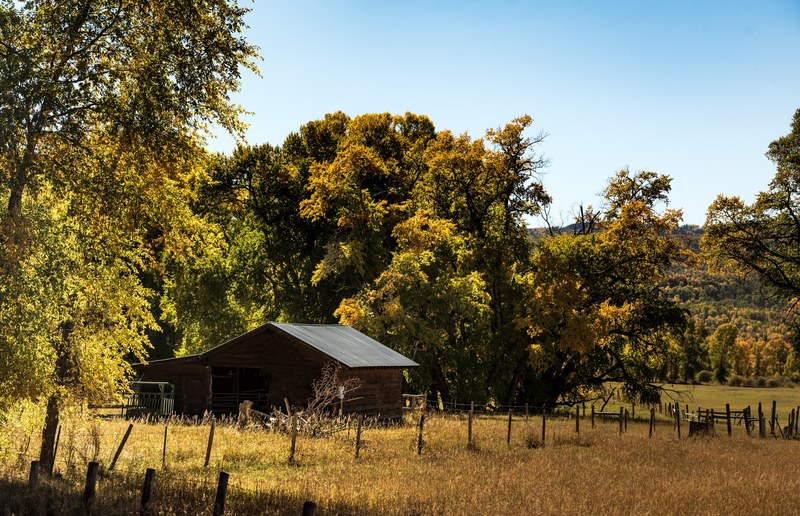 farm ranch barn and field 4k