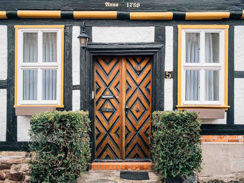 door wooden door architecture and window 4k