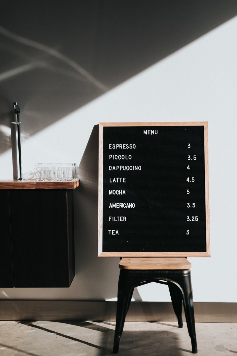 menu board cafe and coffee shop hd, 4k