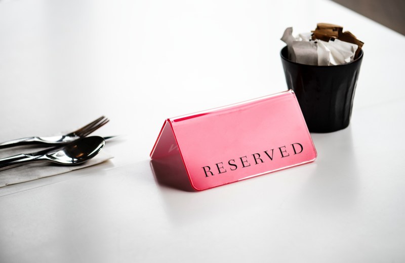 reserved sign restaurant and cafe 4k