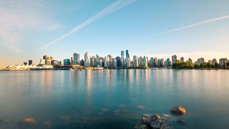 city, water, horizon, metropolis, 4k